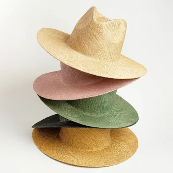 2020 de Paille à Large Bord Chapeau Fedora Fine Tresse Précieux de l'Herbe d'Été Chapeau pour les Femmes de la Mode de Jazz de la Plage de Panama Hat Kentucky Derby Hat