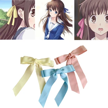 Anime PANIER de FRUITS Tohru Honda Ruban Bow Tie en Épingle à cheveux Pince à Cheveux Rose Bleue Croise des Femmes jeunes Filles Quotidienne Costume Cosplay Souma Kyo