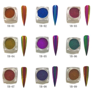0,2 g/Boîte Caméléon Miroir de Laser de Clou de Scintillement de Poudres Aurores Nail Art Chrome Pigment de la Poussière de BRICOLAGE, de Décoration Design
