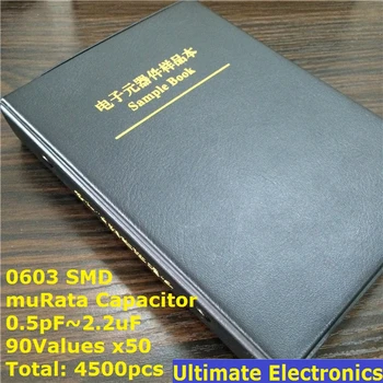 0603 Japon muRata SMD Condensateur Échantillon livre Assortis Kit 90valuesx50pcs=4500pcs (fp 0,5 à 2,2 uF)