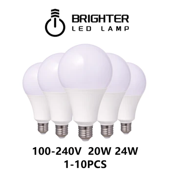 1-10PCS LED haute puissance ampoule A80 120V 220V E27 B22 20W 24W lumière de haute efficacité pas de strobe adapté pour le centre commercial de l'éclairage à la maison