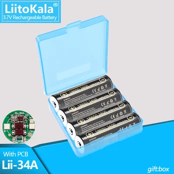 1-20PCS LiitoKala Lii-34A aux PCB, 3.7 V 18650 3400mah Batterie au Lithium Rechargeable Pour Lampe de poche à piles+boîte