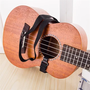 1/2pc Réglable Ukulélé Bandoulière Noir Simple Sangle de Guitare Hawaiienne Ceinture Harnais Avec Crochet Instrument à Cordes Accessoires