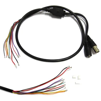 1,5 T 11Pin Vidéo BNC DC12V Puissance de commande OSD Pigtail Câble de Caméra CCTV Analogique de la Carte du Module de Menu Bouton de fin de câble, noir, blanc