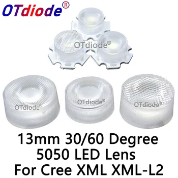10-100pcs 13,5 mm 5050 Cree XML XML-L2 LED Lentille de 30 à 60 Degrés de qualité Optique PMMA Led support de Lentille Plano Réflecteur Collimateur