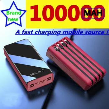 100000mah USB de charge rapide de l'alimentation d'affichage à LED de portable, téléphone mobile, tablette batterie externe chargeur de batterie