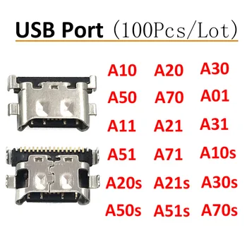100Pcs Chargeur USB Port de Charge Connecteur Dock Pour Samsung A20 A30 A50 A70 A51 A21s A01 A30s A20s A50s A11 A31 A52 A72 A02s A32