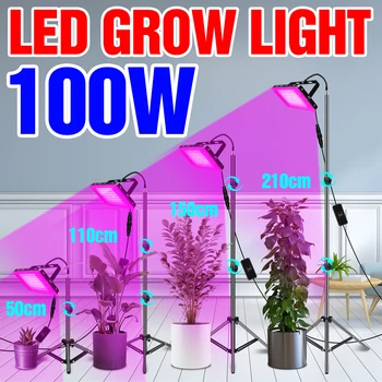 100W a MENÉ élèvent la Lumière à Spectre Complet Phyto Lampe à l'Intérieur des Plantes Hydroponiques de Projecteur Avec le support Pour l'effet de Serre Tente LED de la Culture