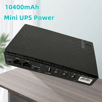 10400 mAh Mini Portable UPS 5V/9V/12V 18W Alimentation sans coupure pour le Routeur wi-fi de Grande Capacité de Sauvegarde, Adaptateur d'Alimentation