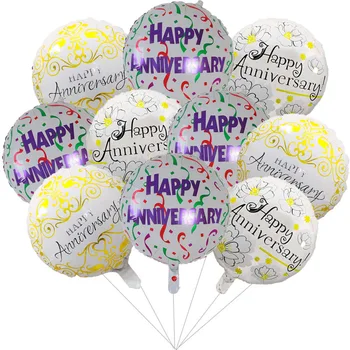 10pcs 18 pouces Joyeux Anniversaire Feuille de Ballons à l'Hélium Thème de Mariage Approvisionnements de Partie de l'Engagement de la saint-Valentin Décoration de l'Air Globo