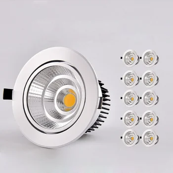 10pcs Dimmable Downlight LED COB 5W 7W 9W 12W 15W 20W Encastrable plafonnier AC110V 220V Downlight à led de Lumière de Tache de Décoration pour la Maison