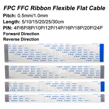 10PCS/LOT FPC FFC Ruban Flexible Câble Plat 4/6/8/10/12/14/16/18/20 Pin Hauteur de 0,5 MM 1,0 MM-Type B-Type de 10 CM 20 CM 30 CM 5 CM ibuw