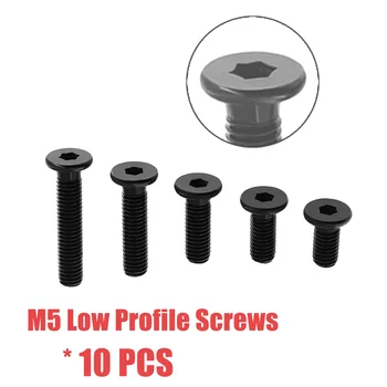 10Pcs/Lot M5 Profil Bas Vis M5 vis à six pans creux Vis M5 Noir*8/10/12/15/20/25/30Mm Couleur Pour Imprimante 3D Graveur Laser