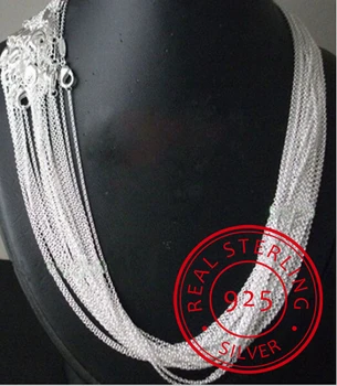 10pcs/lot Promotion! en gros en argent sterling 925 collier en argent bijoux Chaîne Rollo 1mm Collier 16 18 20 22 24