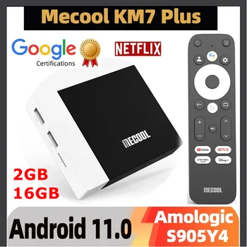 10PCS MECOOL KM7 Plus de Boîte de TV Android 11 Netflix 4k Google Certified 2 go de DDR4 16 GO 100M LAN Internet S905Y4 AV1 Home Media Player