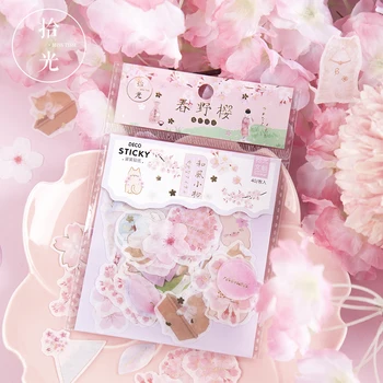 11 Styles de 40pcs /pack Style Rose, Sakura Chat Japonais de Vie Washi Stickers Ordinateur Portable à la Main Compte Décor