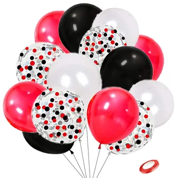 16Pcs/lot de Cirque Ballons Casino Blanc Noir Rouge Confetti Ballon pour la Douche de Bébé de la Fête d'Anniversaire Décor Kids Air Globos Jouets