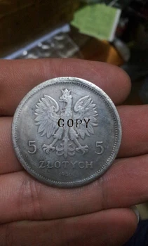 1930 POLOGNE 5 Zlotych - Révolution de 1830 - Y# 19.1 COPIER -replica pièces médaille commémorative des pièces de monnaie