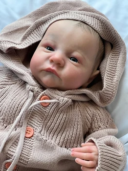 19inch Déjà Peint Fini Reborn Baby Doll Levi Éveillé Bébé Taille 3D de la Peau des Veines Visibles à Collectionner de l'Art de la Poupée