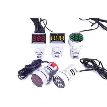 1PC Film de Protection type de LED Digital Thermomètre-20-199 Celsius 22mm de 50 500V AC Carré Rond indicateur de Température Détecteur de