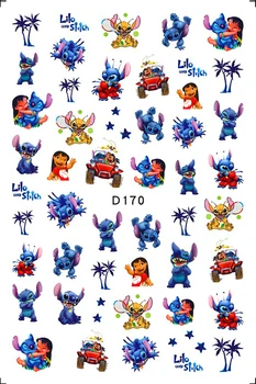 1PCS Disney Anime Lilo et Lilo 3D Adhésif Stickers Nail Art Décoration des Décalques de Mickey et Minnie dessin animé Nail Art Stickers