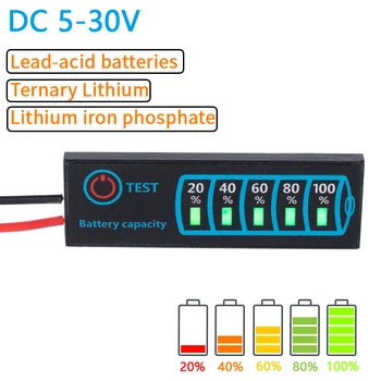 1S-8S 18650 Li-ion, Lipo Lithium 5-30V Acide de Plomb Indicateur de Niveau de Batterie Testeur LCD Affichage de Compteur de Module de la Capacité Mètre de Tension