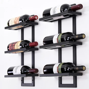 2-3 Bouteilles De Fer Wine Rack Mur Vin De Stockage Créatif Bouteille De Vin Rack Titulaire Simples De Vin Titulaire Du Vin De Soutien Botellero
