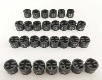 20 pièces en plastique nombre de marqueurs de taille de la hauteur de 9,5 mm de diamètre.12mm tag cintre la taille des diviseurs pour boutique noir tag blanc taille sizers