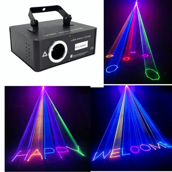2000mW DMX 512 Scanner Laser de Lumière de RVB Coloré Partie Xmas DJ Disco des Lumières Laser 3D DJ de Lumière Laser Dj Lumières Dmx Faisceau de Lumière