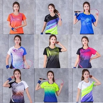 2021 Nouveau Badminton T-shirts des Femmes ,des Filles de Golf Chemises de Tennis, Vêtements,T-shirt Tennis de Table Enfants,à séchage Rapide de Course de Sport t-shirts