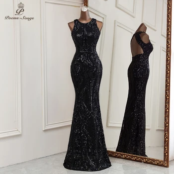 2021New ans noir robes de soirée formelle robe de femmes de sirène élégante vestidos de fiesta élégant backless robes de soirée