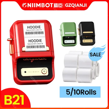 2022 Nouveau Niimbot B21 Poche Petite Portable de Bluetooth d'Étiquette Thermique du Papier de l'Imprimante pour les Bijoux de Tag Étiquette de Prix du Câble de l'Imprimante d'Étiquettes