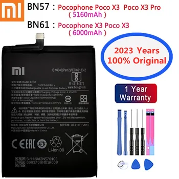2023 Ans Xiao mi Original de la Batterie de Téléphone BN57 BN61 Pour Xiaomi Pocophone X3 POCO X3 / X3 Pro de Haute Qualité Batteries + Outils