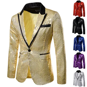 2023 Hommes de la Marque de Vêtements de Nouveaux Hommes Veste Blazer Paillettes Eurocode Robe Manteau Occasionnels Haut Beau Masculino Affaires, Vestes