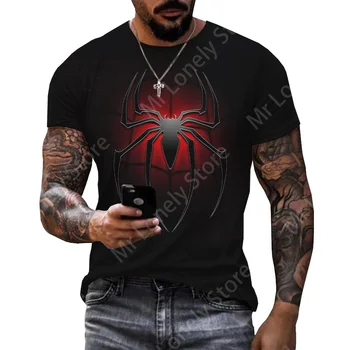 2023 Hommes T-Shirts Fashion Spider Conception d'Impression 3D Vêtements d'Été Décontracté Harajuku Style Tee Hip Hop Streetwear t-Shirt Surdimensionné