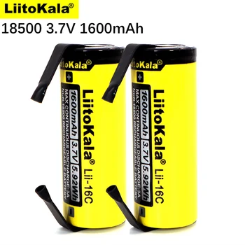 2023 LiitoKala Lii-16C 18500 3,7 V 1600mAh batterie rechargeable Recarregavel au lithium-ion la batterie pour lampe de poche LED+BRICOLAGE Nickel