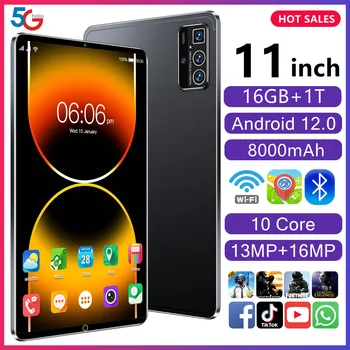 2023 Mondial Nouvelle Version 11 Pouces 16 go de RAM en 1T ROM Android 12 Tablette Deca Core Dual 5G LTE Appel Téléphonique de Bluetooth de WiFi Google Tablette