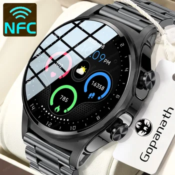 2023 Nouveau 2 en 1 Smartwatch Avec TWS Appel Bluetooth Casque NFC 400ma de Musique Batterie le Contrôle de 100+ Sport Mode Imperméable à l'eau Montre des Hommes