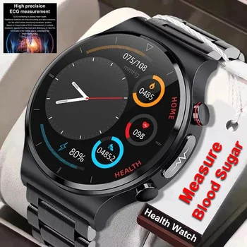 2023 Nouveau ECG+PPG Smart Watch Hommes Trois Laser de Haute Sain de la fréquence Cardiaque Pression Artérielle Mesure de la Glycémie SmartWatch Hommes+Boîte