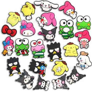 2023 Nouveau Personnage Sanrio PVC Boucle de Chaussure Hello Kitty Mélodie Kuromi de Gros Disponibles à la Vente Dessins animés Décorations Enfants des Cadeaux