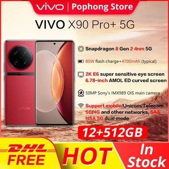 2023 NOUVEAU Vivo X90 Pro + Plus de 12 go 512 GO 5G de 6,78 pouces de l'écran Incurvé 2K E6 AMOLED Snapdragon 8 Gen 2 4nm Ocat de Base 80W charge