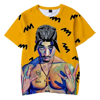 2023 Été de Nouveau 2Pac Tupac Tee Impression 3D T-shirt de la Mode Casual Streetwear Rappeur T-Shirt Hip-Hop Surdimensionné Vêtements pour hommes