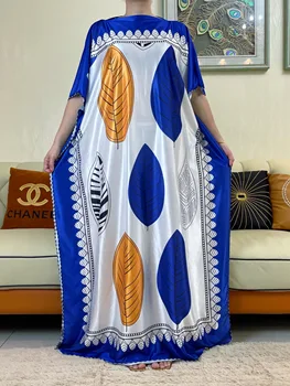 2023African Abaya Pour les Femmes Kaftan Islamique, Vêtements d'Été, Avec un Foulard Africain Imprimé le Tissu de la Robe de Moubarak Dubaï Femme de Luxe