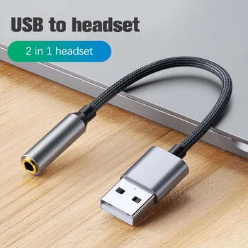 20CM USB Carte Son USB Vers Audio de 3,5 mm Écouteur Adaptateur Carte Son Externe Carte son Pour le Micro Casque de l'Ordinateur PC