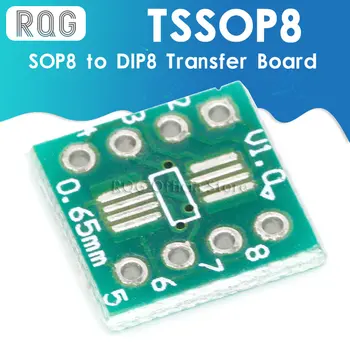 20PCS TSSOP8 SSOP8 SOP8 à DIP8 Transfert DIP de la Carte Pin Conseil de Hauteur de l'Adaptateur