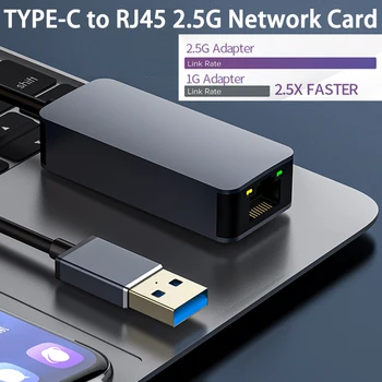 2500Mbps USB3.0 Carte Réseau Filaire USB-C USB 3.0 vers RJ45 Lan Ethernet Adaptateur Convertisseur RTL8156 Adaptateur Wifi pour Macbook Pro Win