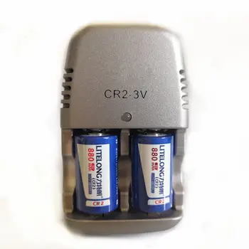 2PCS Grande capacité 880mAh 3v CR2 lithium pile appareil photo pile rechargeable + 1PCS chargeur de batterie cr2