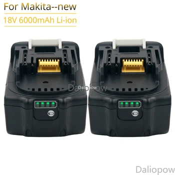 2pcs Smart Protection BL1860B 6000mAh Batterie pour Makita 18V 6.0 Ah BL1860 BL1850 Bl1830 Rechargeable Outils de la Batterie LED de Lumière