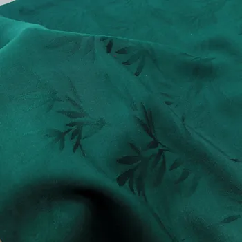 3/5/10m Vintage Feuille de Jacquard de Rayonne Viscose Tissu de Femmes Estivale au Printemps Doux Mince Robe de Matériau,Noir,Blanc,Vert,Par le Compteur