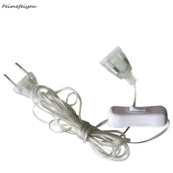 3 / 5m plug extender fil de l'UE / US plug pour LED de lumière de vacances de chaîne de rallonge rideau de lumière, fête de mariage